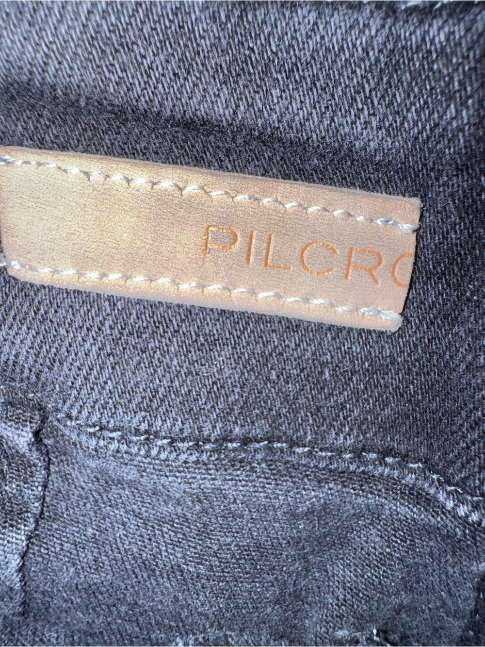 Pilcro Anthropologie Wide Leg Crop Jeans Dark Blue Wash Size 28 Patch Pocket - Picture 4 of 11